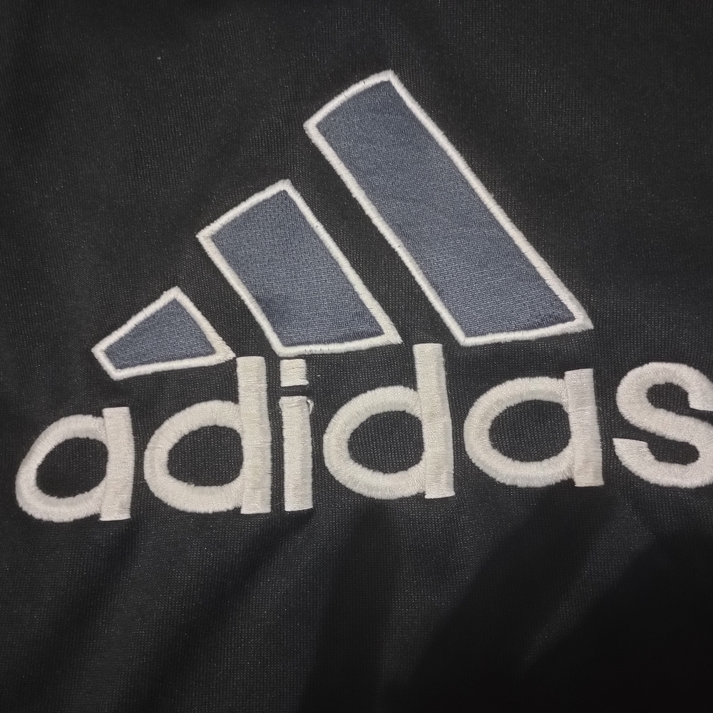 Adidas Black White Embroidered Logo Hoodie Sweatshirt Youth Size 8